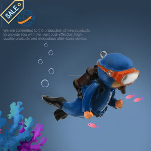 Adorno de Acuario de Cerámica y PVC con Movimiento Automático, Decoración Animada para Pecera con Burbujas, Luz LED Flotante, Ecológico, para Escritorio del Hogar - Product Image 5