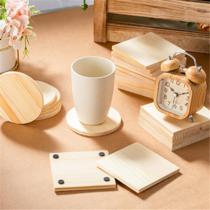 Sous-verres en bois non finis, GOH <span class=keywords><strong>DODD</strong></span> 4 pouces hexagone sous-verres en bois vierges artisanat sous-verres pour bricolage modèles architecturaux Dra - Product Image 6