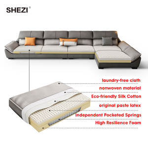 SHEZI, diseño moderno, sala de estar de lujo, villa, hotel, sofá, muebles, sofá de cuero, sofá, sofá - Product Image 5