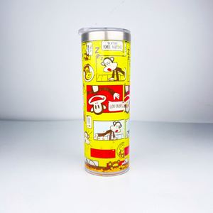 20oz Stainless Steel Vacuum Snow Globe Glitter Flow Sublimation Storyboard Straight Tumbler Sliding Lids for Heat Press Printing - Product Image 2