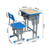 Ensembles de mobilier scolaire personnalisables en gros pour l'école primaire : Bureau et chaise individuels réglables avec bordure en PP