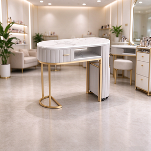 Table de manucure de luxe en marbre, collection 2025, pour salon de manucure - Product Image 4