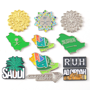 Khuôn Có Sẵn Mẫu Tùy Chỉnh Mềm Men Logo In Ấn Kim Loại Huy Hiệu Pin Saudi Ngày Quốc Gia Món Quà Đặt Ve Áo Pin Ủng Hộ Thẻ - Product Image 2