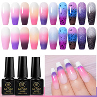 Kit de vernis à ongles gel changeant de couleur thermique | Gel de paillettes UV brillant sensible à la température