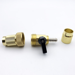 Brass Garden Water Connector 1/2 Inch Threaded With <b>Valve</b> For Hose Irrigation Tools - Product Image 4