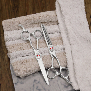 Tijeras Profesionales para Adelgazar el Cabello, Acero Inoxidable, Hoja Afilada de 30 Dientes, para Diestros, Mango Largo, Tijeras de Salón - Product Image 3