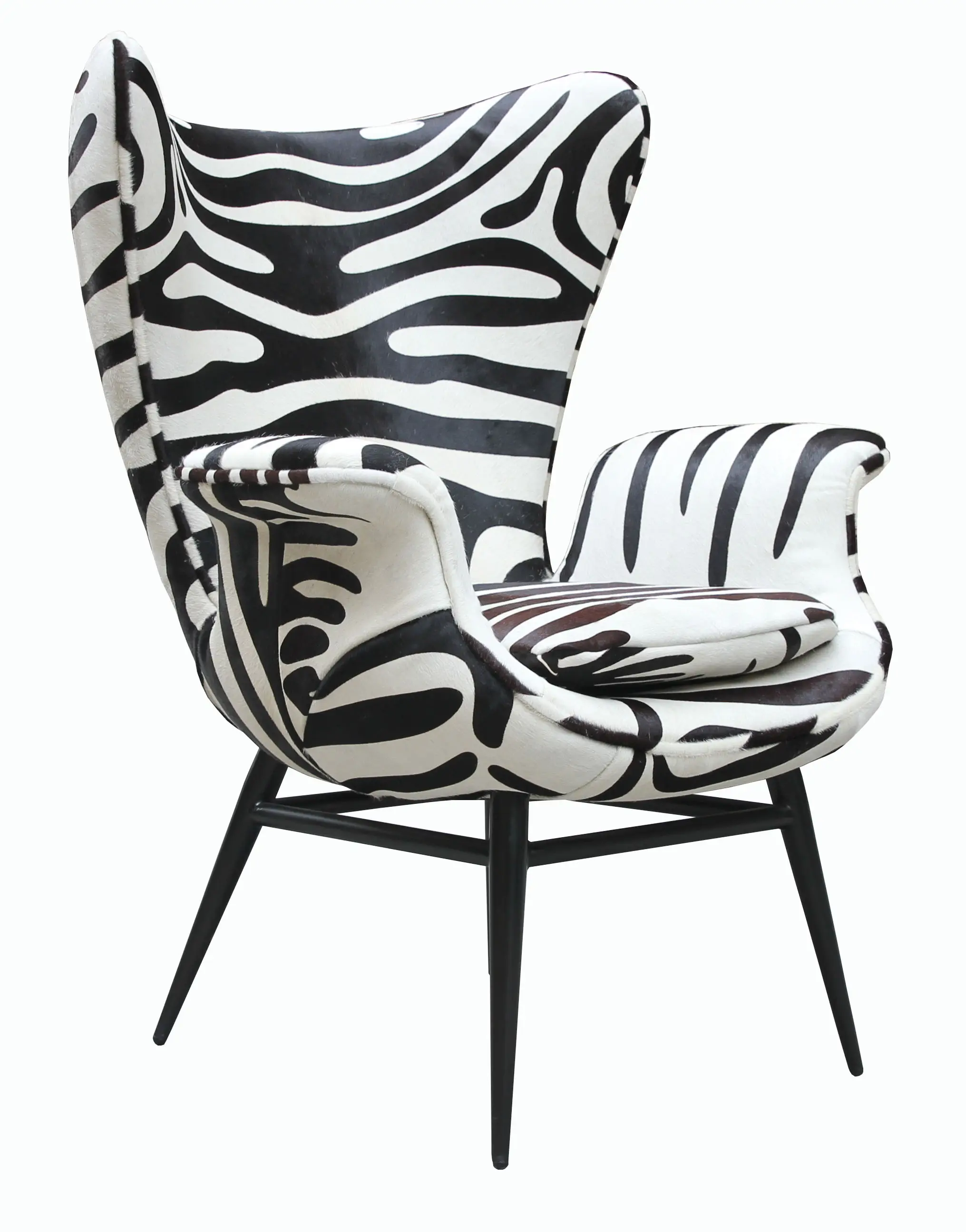 Nieuw Product Vintage Woonkamer Enkele Top Grain Leather Accent Stoel Zebra Print Stoel