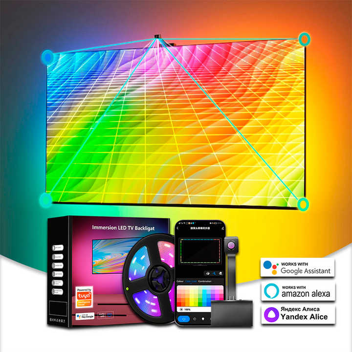 TUYA APP TV Screen Color Picker RGB Full Color LED TV Background Smart TUYA APP TV Screen Color Picker RGB Full Color LED TV Background Smart