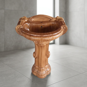 Lavabo de Pedestal de Cerámica Decorativo de Gran Tamaño, Colorido, con Pedestal Completo, Modelos de Artículos Sanitarios para Baño - Product Image 6