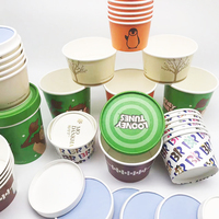 Ecologisch verantwoorde wegwerp ijsbekers van papier, enkelwandig, 3-22 oz, voor afhaal