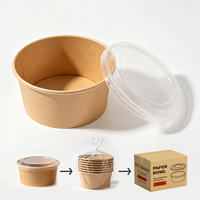 Boîte ronde jetable en papier pour plats à emporter, résistante à l'eau et à l'huile, imprimée sur mesure, pour restaurants, micro-ondes, pour pâtes et nouilles