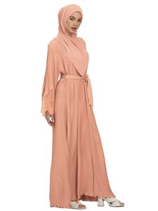 Recién llegado, traje de 2 piezas, encaje plisado bordado, Túnica de <span class=keywords><strong>lentejuelas</strong></span>, hijab, conjuntos de mujeres musulmanas, ropa islámica jalabiya - Product Image 3