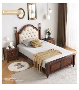 เตียงเดี่ยวสไตล์อเมริกันยาว1.2เมตรเตียงจัดเก็บไม้เนื้อแข็งยุโรปเตียงหนังสำหรับเด็กผู้ชายเด็กผู้หญิงทันสมัยสำหรับอพาร์ทเมนต์ขนาดเล็ก - Product Image 3