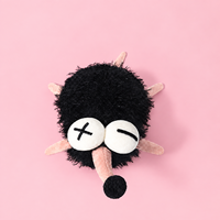 Peluche Souris Noire à Grands Yeux Personnalisée, Jouet en Peluche Doux, Rat Amusant de Dessin Animé, Cadeau pour Enfants, Fête et Décoration Intérieure