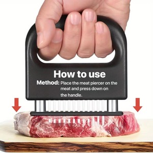 Ablandador de carne de acero inoxidable de 48 agujas, martillo de alta resistencia para marinar y golpear carne de res, pollo, cerdo, filetes y barbacoa - Product Image 1