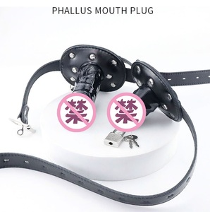 Strap-<span class=keywords><strong>On</strong></span> en cuir réglable avec gode verrouillable <span class=keywords><strong>Gag</strong></span> Réaliste Pénis <span class=keywords><strong>Gag</strong></span> pour Bondage Gear BDSM Accessoire - Product Image 6