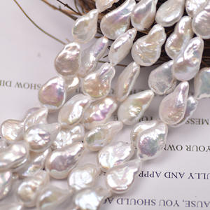 Nouvelles perles d'eau douce naturelles de forme baroque, à lumière forte, plates, en forme de goutte d'eau, 11-12 mm, perles en vrac, matériel pour bijoux - Product Image 3