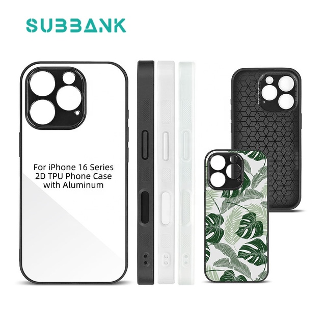 Subbank Wholesale 2D TPU PC Sublimation Blank Phone Case for iPhone 16 Custom Printing Aluminum Plate Sublimation Case