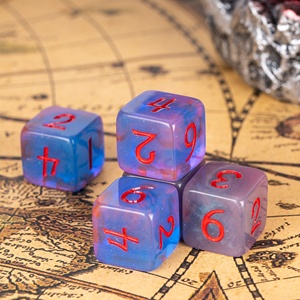 Faccub Biểu Tượng Tùy Chỉnh 16Mm D6 Trong Suốt Màu Hồng Màu Xanh Long Lanh Phát Sáng Chơi Game Xúc Xắc Nhựa Nhựa Cube Cán Xúc Xắc Cho Dnd RPG Trò Chơi - Product Image 2