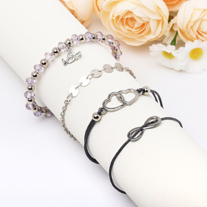 Conjunto de Pulseras de Moda con Dijes, Imitación de Perlas, Plata Tibetana, Corazón de Amor, Infinito, Regalo para Mujer 2024 - Product Image 2