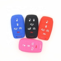 Housse de clé télécommande en silicone pour Dodge Ram 1500/2500/3500 2019/2020/2021/2022 avec 4 clés, étui de clé intelligente, accessoires de voiture