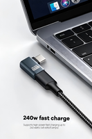 Convertidor de Datos DC de 240W, Nuevo, de Aleación de Aluminio, Tipo-C Macho a USB C Hembra, Adaptador 80G 8K USB4.0, Carga Rápida para Teléfono Móvil y Portátil