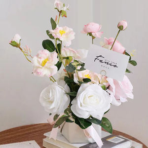 Розовые Искусственные цветы Свадебные Центральные элементы букет цветов для свадеб - Product Image 3