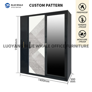 Tủ quần áo thép bán buôn, tủ quần áo kim loại phòng ngủ, nhà cung cấp tủ quần áo Trung Quốc, tủ đựng quần áo bằng thép có gương - Product Image 3