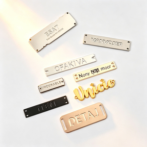 Polished Custom Metal <b>Name</b> Plates Custom Own Logo Sewable Brand <b>Labels</b> Private Metal Tags for Clothing and Handbags - Product Image 3
