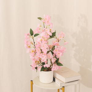 Plantes artificielles en pot pour l'extérieur, arrangement saisonnier, décoration florale artificielle, design créatif, plante artificielle en pot de cerisier - Product Image 2