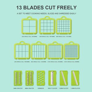Multifunctional 16-in-1 Hand Stainless Steel <b>Vegetable</b> Mandoline Slicer Veggie Food <b>Chopper</b> Onion Cutter Dishwasher Safe - Product Image 3