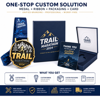 Médailles personnalisées en métal 3D pour marathon et trail, récompense sportive en alliage de zinc avec ruban pour événements sportifs