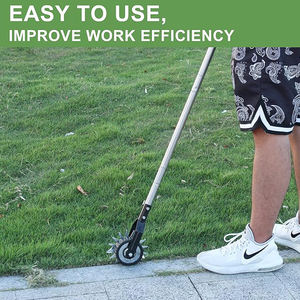 Venta directa de fábrica, bordeadora de césped de jardín de acero inoxidable engrosada, recortadora negra giratoria con rueda de mano - Product Image 4