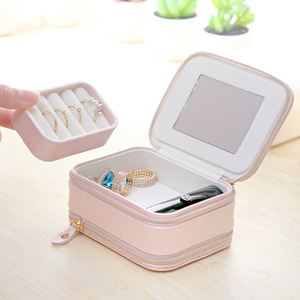 Caja de Joyería Personalizada en Oferta, Caja de Joyería Portátil con Capas de Cuero y Terciopelo - Product Image 4