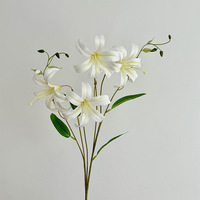 4 Köpfe 3D Realistische Künstliche Gloriosa Lilie Blumenstiel Heim Hochzeit Blumendekoration Großhandel