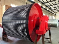 Rodillo de Banda Transportadora JUXIN con Rueda de Acero, Rodamiento de Bolas, Cabezal de Accionamiento y Tambor Curvo con Revestimiento de Goma para Energía y Minería