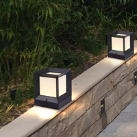 Lampe de poteau LED en acrylique de style américain moderne, IP54, base E27, lampe de pilier extérieure, corps en aluminium, éclairage de jardin