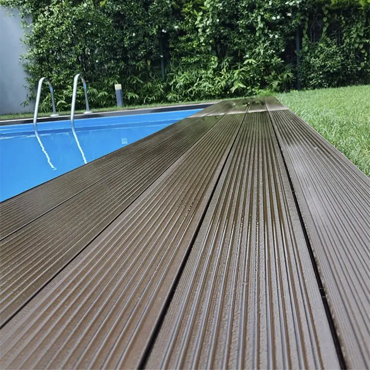 3d goffratura scanalatura superficie wpc decking composito deck board WPC composito decking in legno sintetico