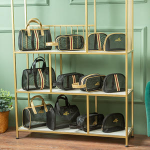 Femmes Nylon maille sacs à cosmétiques léger Portable voyage maquillage stockage fermeture à glissière usine en gros Style de mode - Product Image 6