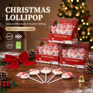 Piruletas Mixtas con Personajes Navideños, Caja Decorativa Festiva, Caramelos Duros Navideños Envasados Individualmente de 12g, Personalizables - Product Image 1