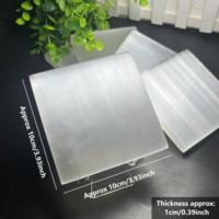 Vente en gros de plaque carrée en sélénite de haute qualité 10*10*1cm panneau d'énergie de purification de cristal tranché décoration de la maison