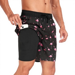 Men's Swimming <b>Trunks</b> <b>Boxer</b> <b>Trunks</b> Low Waist Washed Quick Dry Fashionable Back Bag Design Beach Pants Breathable - Product Image 3