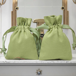 Petit sac en coton réutilisable, écologique et recyclable avec cordon de serrage pour bijoux, boucles d'oreilles, pochette cadeau - Product Image 5