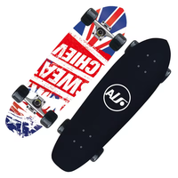 ALF.AILEFU Planche de skateboard vierge personnalisable 32x9.5in 7 plis 100% érable canadien Dual Dragon Four-Wheel Single Fish Plate Surfing Deck