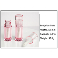 Flacons de teinture à lèvres translucides roses de 5 ml, tubes de gloss liquide, flacons de soin des lèvres pour collections Glass Skin