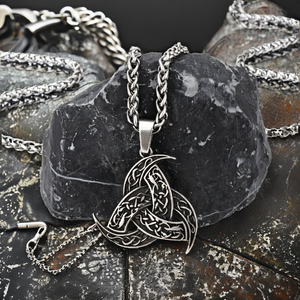 Collar con Colgante de Nudo Celta Vikingo, Cadena con Amuleto, Joyería Punk Vintage, Regalo de Aniversario, Plateado, Boda Cristiana - Product Image 2