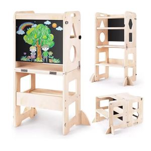 Cadre d'escalade d'intérieur pour enfants Montessori tour d'aide pliante pour tout-petits tour d'apprentissage en <span class=keywords><strong>bois</strong></span> <span class=keywords><strong>jouet</strong></span> de repose-pieds de <span class=keywords><strong>cuisine</strong></span> - Product Image 1