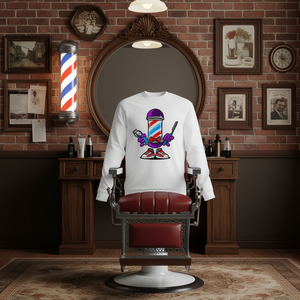 Camiseta de manga larga Barber Pole Master con diseño temático de barbería - Product Image 3
