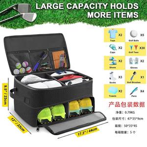 Dual-Layer Waterproof Fashion Zipper <b>Car</b> <b>Golf</b> Storage <b>Organizer</b> with Ventilated Compartment <b>Golf</b> Accessories Trunk Bag Travel - Product Image 3