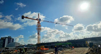 Motor Crane Konstruksi HAISHAN 6T Efisiensi Tinggi, Suku Cadang Inner Climbing, Harga Terbatas, Saklar Limit, Remote Control, Joystick